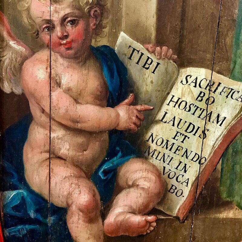 Anjo com filactera, detalhe