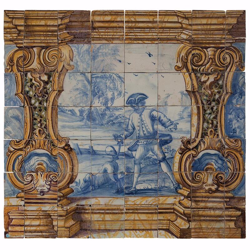 Painel policromado estilo rocaille